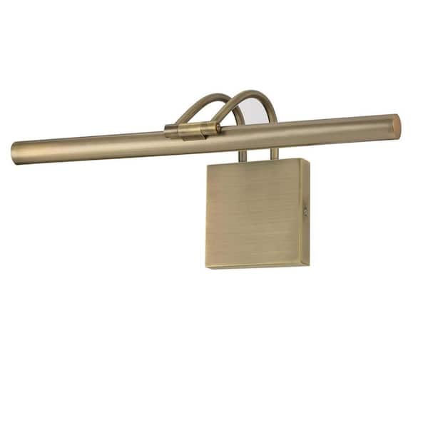 17 in. 15-Watt Antique Brass Hardwire Adjustable Integrated Dimmable LED Picture Light, 3000K