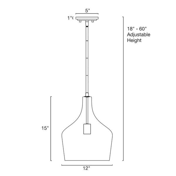 Lucy 16 in. 60-Watt 1-Light Cool Brass Modern Bowl Pendant Light with Clear Glass Shade