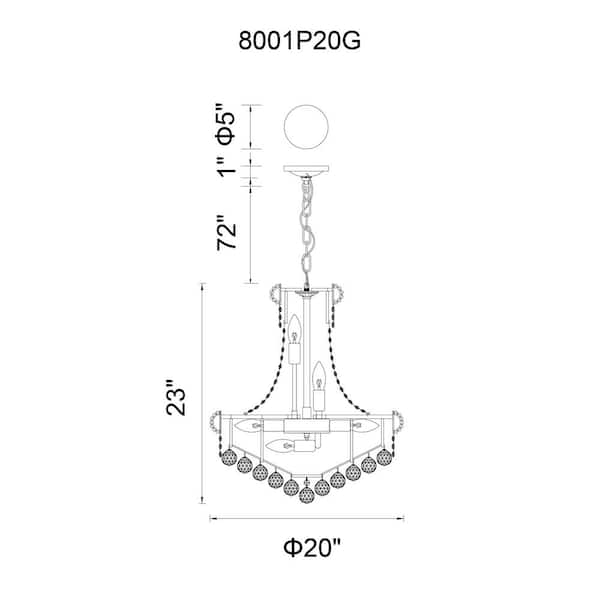 Empire 14 Light Down Chandelier With Gold Finish