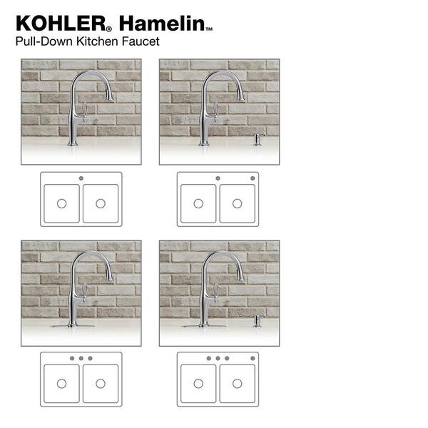 Hamelin Single Handle Pull Down Sprayer Kitchen Faucet in Polished Chrome