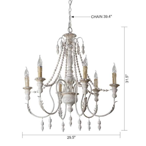 Billiter 6-Light Gray Chandelier Candle Style Wood