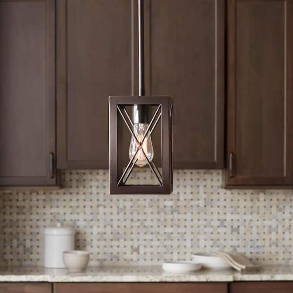 Harwood 60-Watt 1-Light Royal Bronze Mini-Pendant with Cage Shade