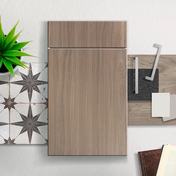 Designer Series Edgeley Assembled 24x90x23.75 in. Pantry Kitchen Cabinet in Driftwood