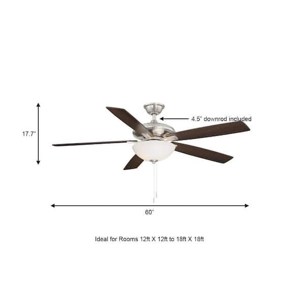 Abbeywood 60 in. LED Brushed Nickel Ceiling Fan With Light Kit
