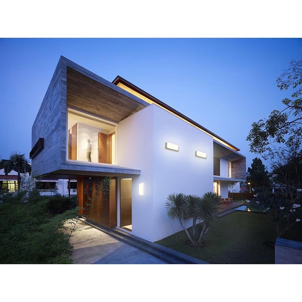 12-Watt Radar-Motion Activated Warm White Integrated LED Wall or Ceiling Surface Mount Flood Light