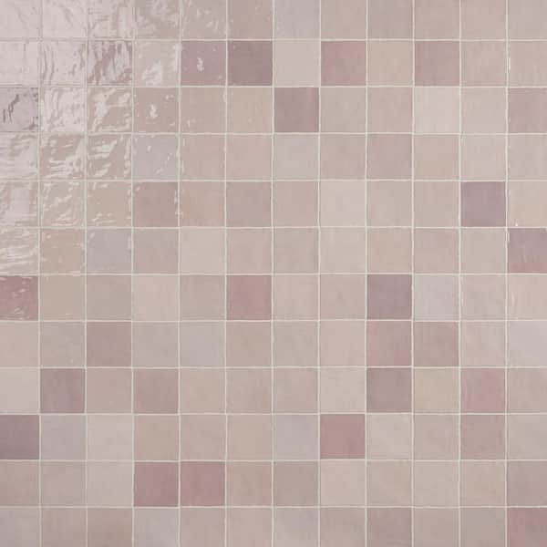 Kingston Pink 4 in. x 4 in. Glazed Ceramic Wall Tile (5.38 sq. ft./case)