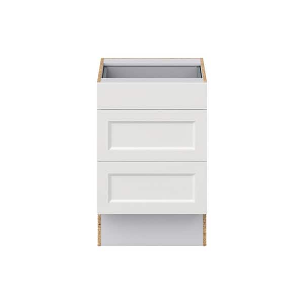 Alton Painted White Recessed Assembled 21 in.W x 32.5 in. H x 23.75 in. D ADA 3 Drawers Base Kitchen Cabinet