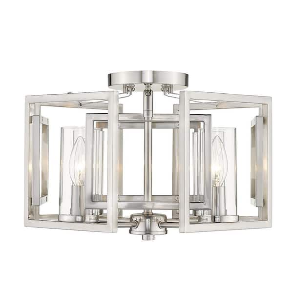 Marco 16.38 in. Pewter Semi-Flush Mount