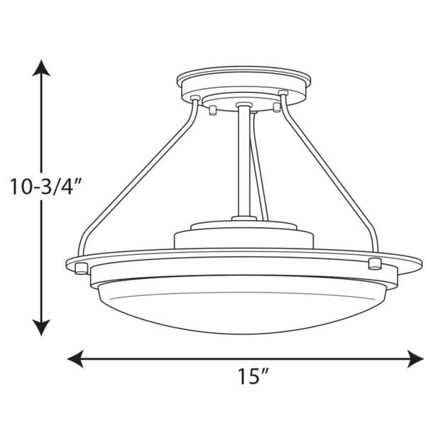 Apogee Collection 30-Watt Architectural Bronze Integrated LED Semi-Flush Mount