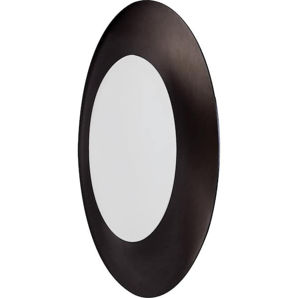 Mini 1-Light Antique Bronze Aluminum LED Indoor/Outdoor Surface Ceiling Flush Mount/Wall Sconce with Lens, Round Trim