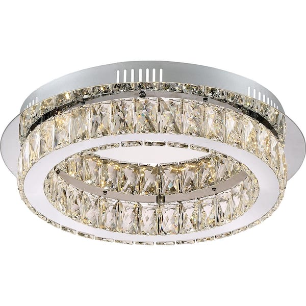 Embrace 17.75 in. Polished Chrome LED Flush Mount