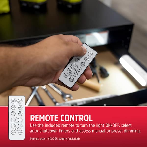 Battery Operated Mini LED Under Cabinet Lights with Remote (2-Pack)