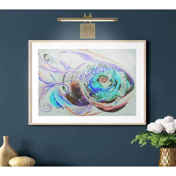 17 in. 15-Watt Antique Brass Hardwire Adjustable Integrated Dimmable LED Picture Light, 3000K