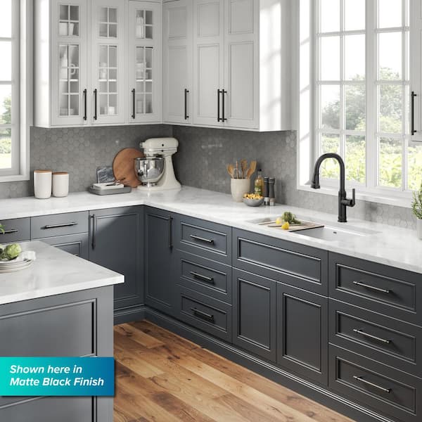 Allyn Industrial Pull-Down Single Handle Kitchen Faucet in Spot-Free Black Stainless Steel