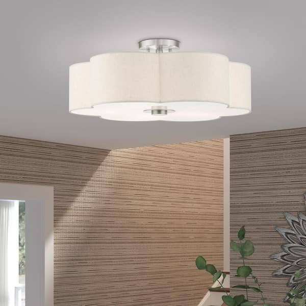 Solstice 5 Light Brushed Nickel Semi Flush Mount