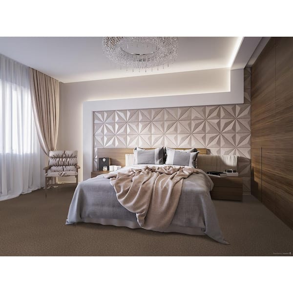 Added Value  - Renown - Brown 24 oz. SD Polyester Texture Installed Carpet