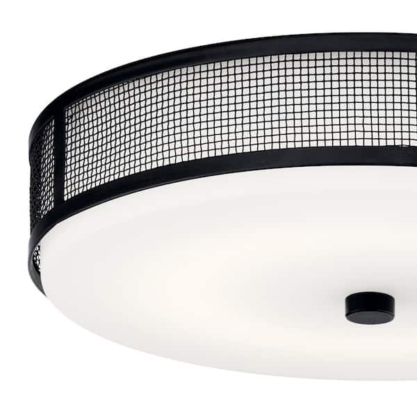 Ceiling Space 13.25 in. 1-Light Black Integrated LED Transitional Hallway Flush Mount Ceiling Light