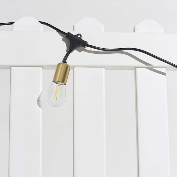 Ambience Glow 15-Light 48 ft. Outdoor Plug-in 2W 2700k LED S14 Hanging Edison Bulb String-Light