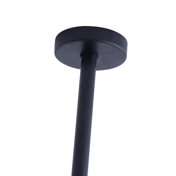 55.1 in. 48-Light Farmhouse Black 2-Tier Wagon Wheel Candle Chandelier Round Industrial Pendant Lighting