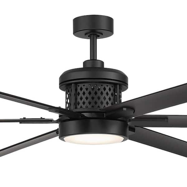 Royalty II 120 in. Integrated LED Indoor/Outdoor Matte Black Ceiling Fan with Light and Remote