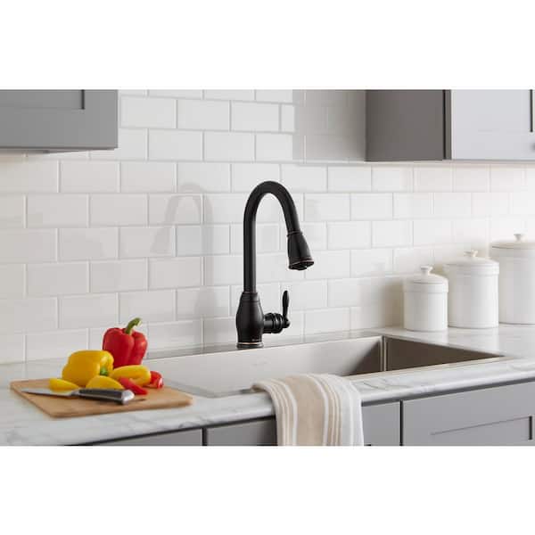 Newbury Single-Handle Pull-Down Sprayer Kitchen Faucet in Oil-Rubbed Bronze