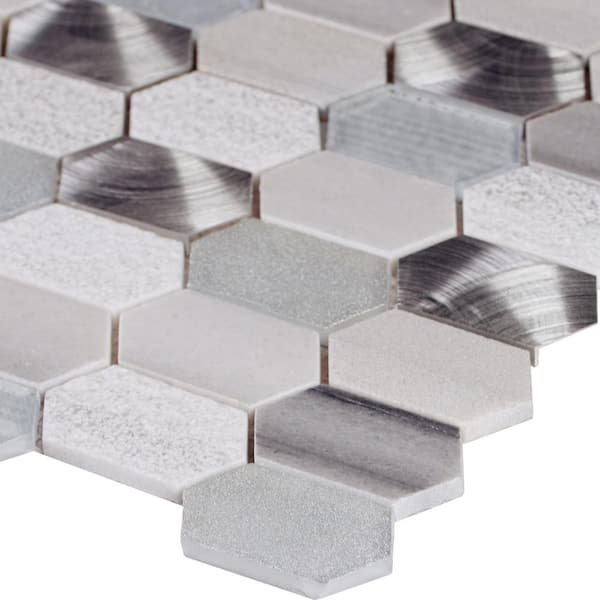 Harlow Picket 11.5 in. x 12.4 in. x 8 mm Textured Multi-Surface Mesh-Mounted Mosaic Tile (9.9 sq. ft./Case)
