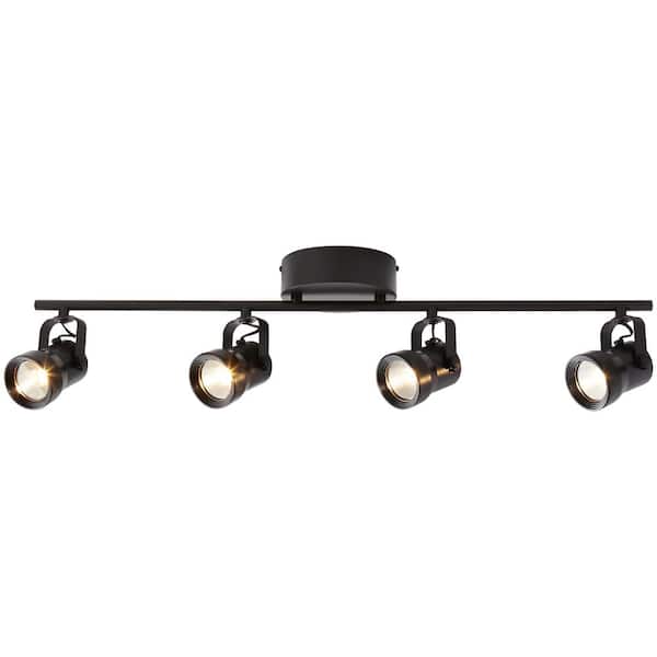 Mountainbrook 2 ft. 4-Light Bronze Integrated LED Fixed Track Lighting Kit with Metal Shade