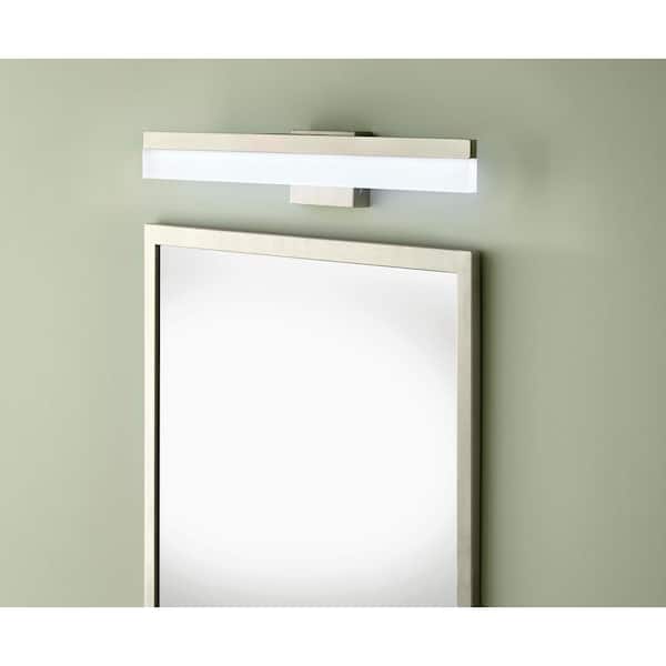 Eldridge 24 in. 1-Light Brushed Nickel LED Bathroom Vanity Light Bar
