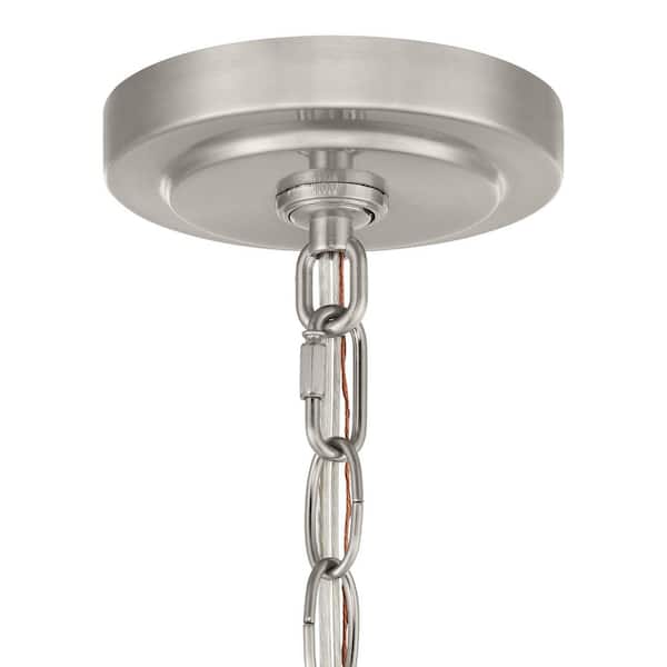 Pavlen 23 in. 5-Light Brushed Nickel Chandelier with Clear Glass Shades