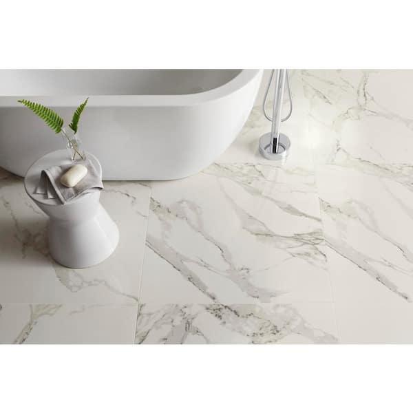 Crystal Bianco White 32 in. x 32 in. Polished Porcelain Floor and Wall Tile (127.98 sq. ft./Pallet)