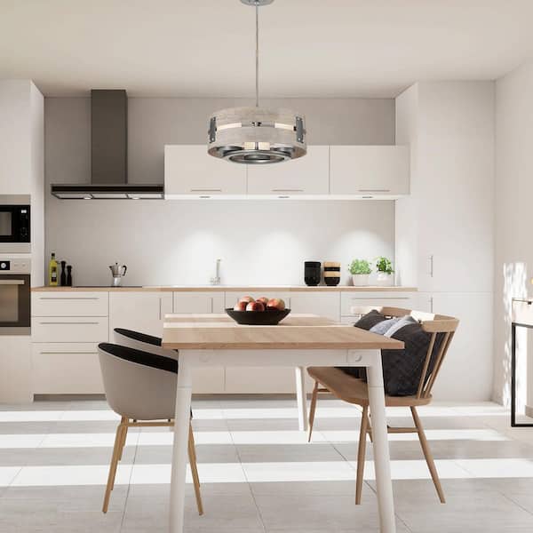 3-Light Expresso Clear Glass Semi-Flush Mount and Pendant