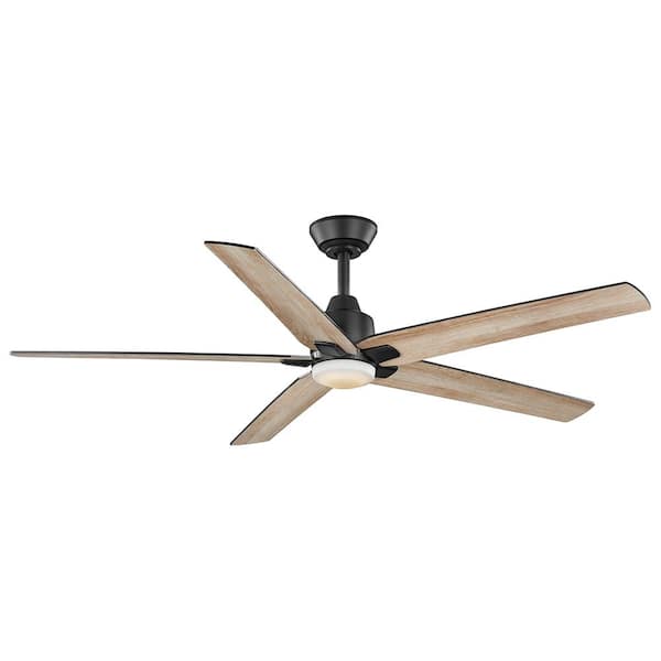 Vinwood 56 in. Indoor White Color Changing LED Matte Black Smart Hubspace Ceiling Fan with DC Motor and Remote Control