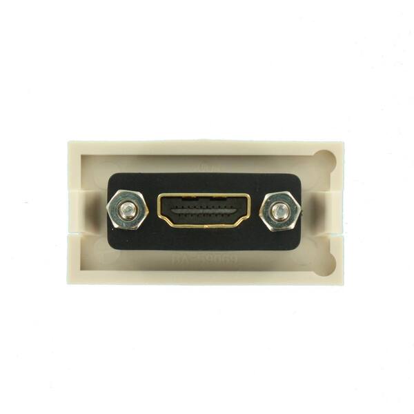 HDMI Feedthrough Multimedia Outlet System (MOS) Module, Light Almond