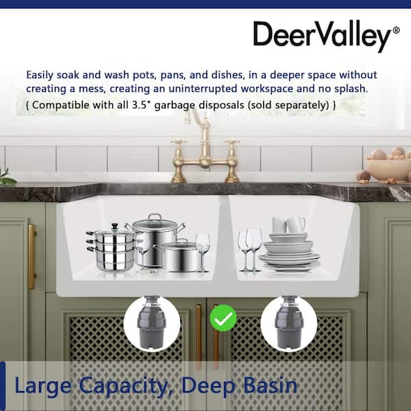 White Ceramic 33 in. L 40/60 Rectangular Double Bowl Farmhouse Apron Kitchen Sink with Sink Grid and Basket Strainer