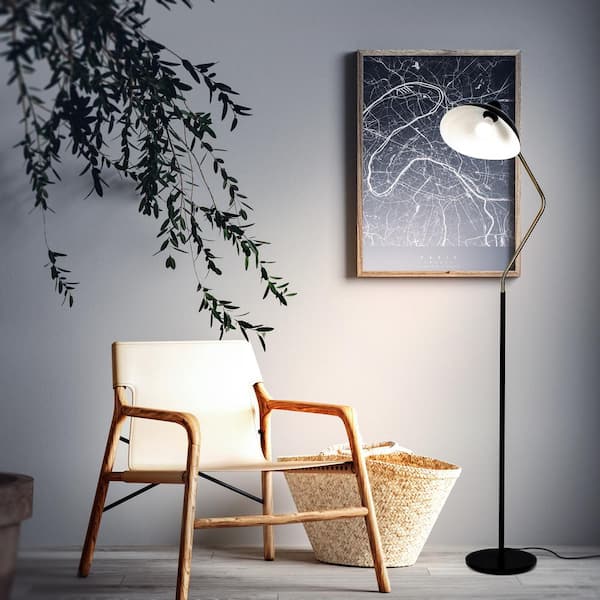 Swoop 69 in. Black Standing LED Arc Floor Lamp with Adjustable Head