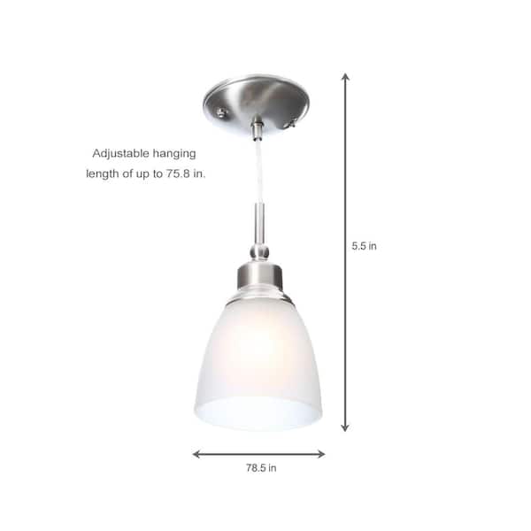 Riverbrook 1-Light Brushed Nickel Mini Pendant with Frosted White Glass Shade (3-Pack)