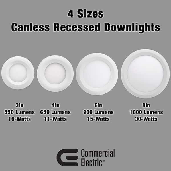 6 in. Adjustable CCT Integrated LED Canless Recessed Light Trim 900 Lumens Kitchen Bathroom Remodel Wet Rated (12-Pack)