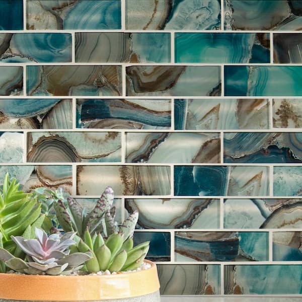 Night Sky 11.81 in. x 11.81 in. Textured Glass Subway Wall Tile (9.7 sq. ft./Case)