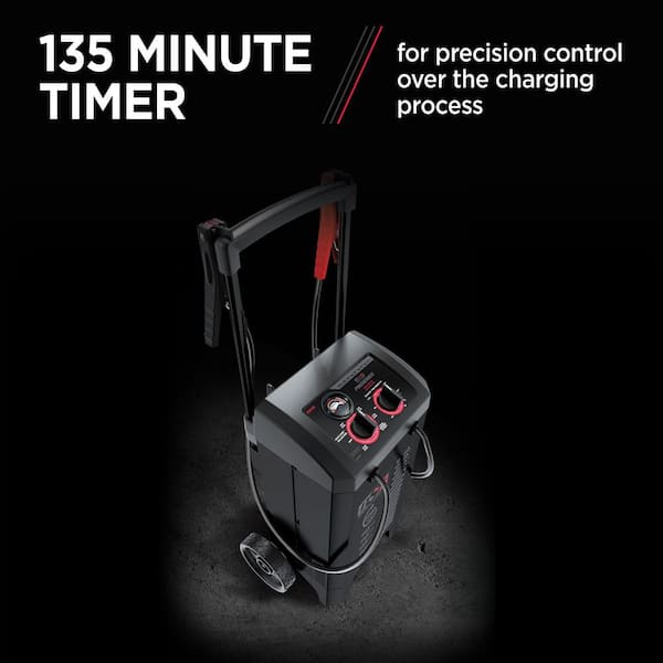 DSR ProSeries Automotive 6-Volt/12-Volt 225-Amp Manual Wheel Battery Charger and Jump Starter