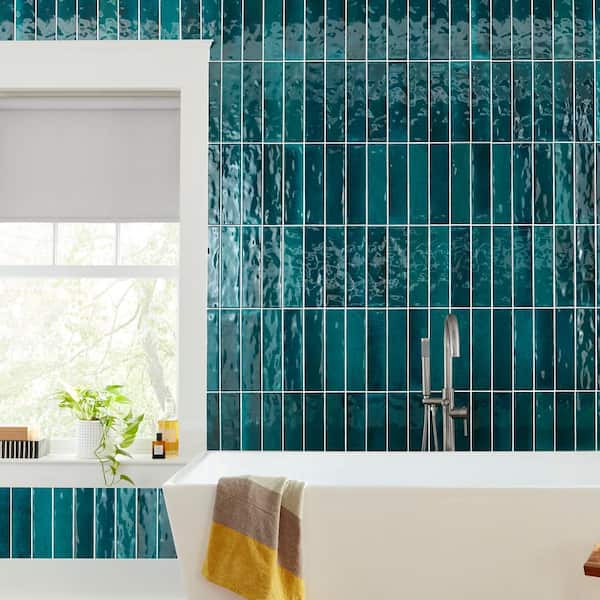 LuxeCraft Arteko Deep Teal 3 in. x 12 in. Glazed Wall Ceramic Tile (12 sq. ft./case)