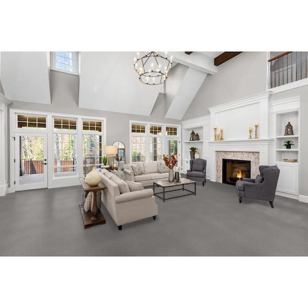 Lucky - Penny Charmed - Gray 40 oz. SD Polyester Texture Installed Carpet