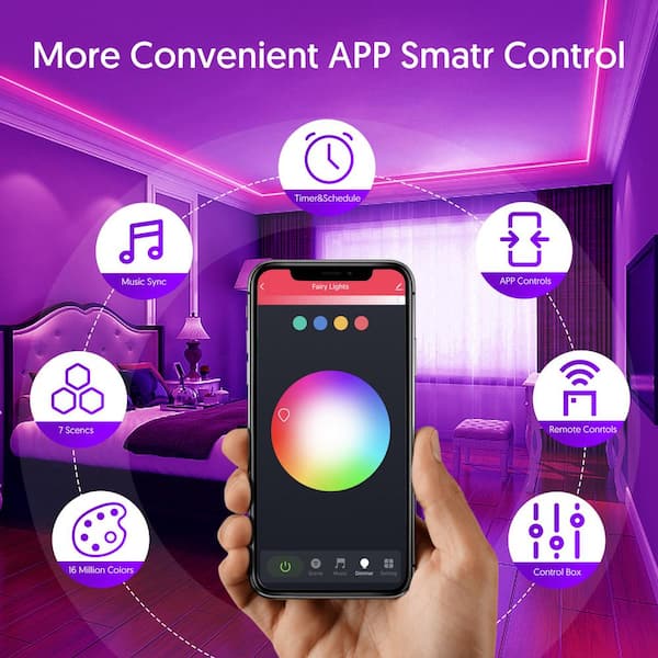 9.8 ft. Smart USB Dimmable Cuttable Color-Changing Integrated LED Strip Light 1-Pack