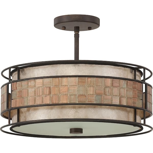 Laguna 3-Light Renaissance Copper Semi-Flush Mount