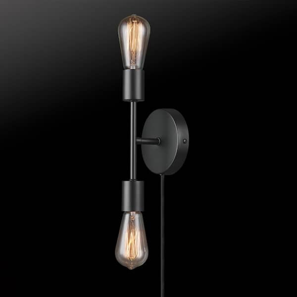 Stockport 2-Light Matte Black Wall Sconce