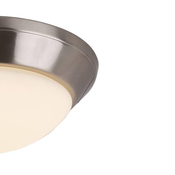 16 in. 1-Light Brushed Nickel LED Flush Mount