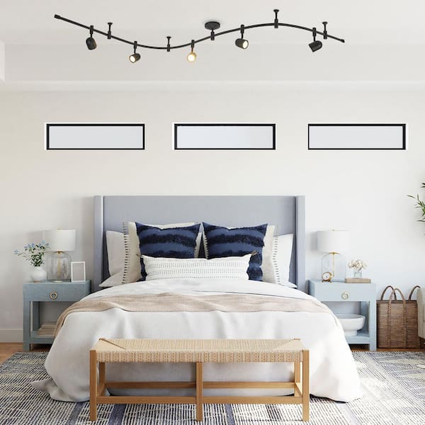 8 ft. Bronze 5-Light LED Flex Track Lighting Kit with Metal Shades