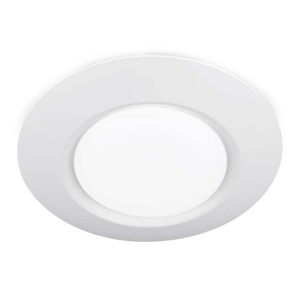 I Can't Believe It's Not Recessed 7.5 in. 1-Light White LED Flush Mount (4-Pack)