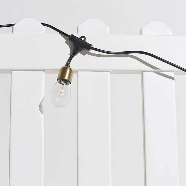 Ambience Glow 12-Light 28 ft. Outdoor Solar 1W 2700k LED S14 Hanging Edison Bulb String-Light