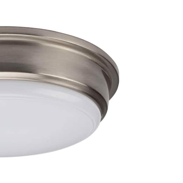 13 in. 1-Light Brushed Nickel LED Flush Mount