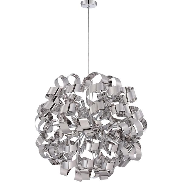 Ribbons 31 in. 12-Light Polished Chrome Pendant